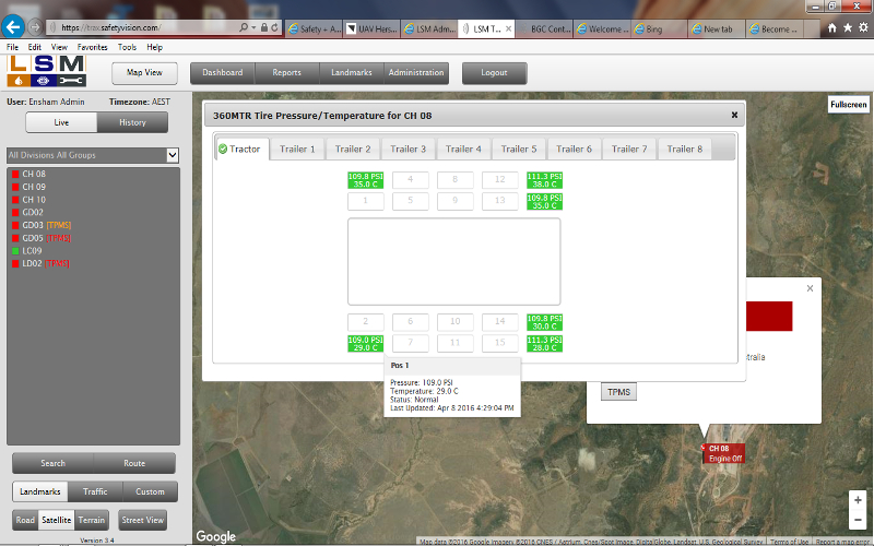 Screen Shot of SAFETRACS Web based On- line Reporting and Analysis Program